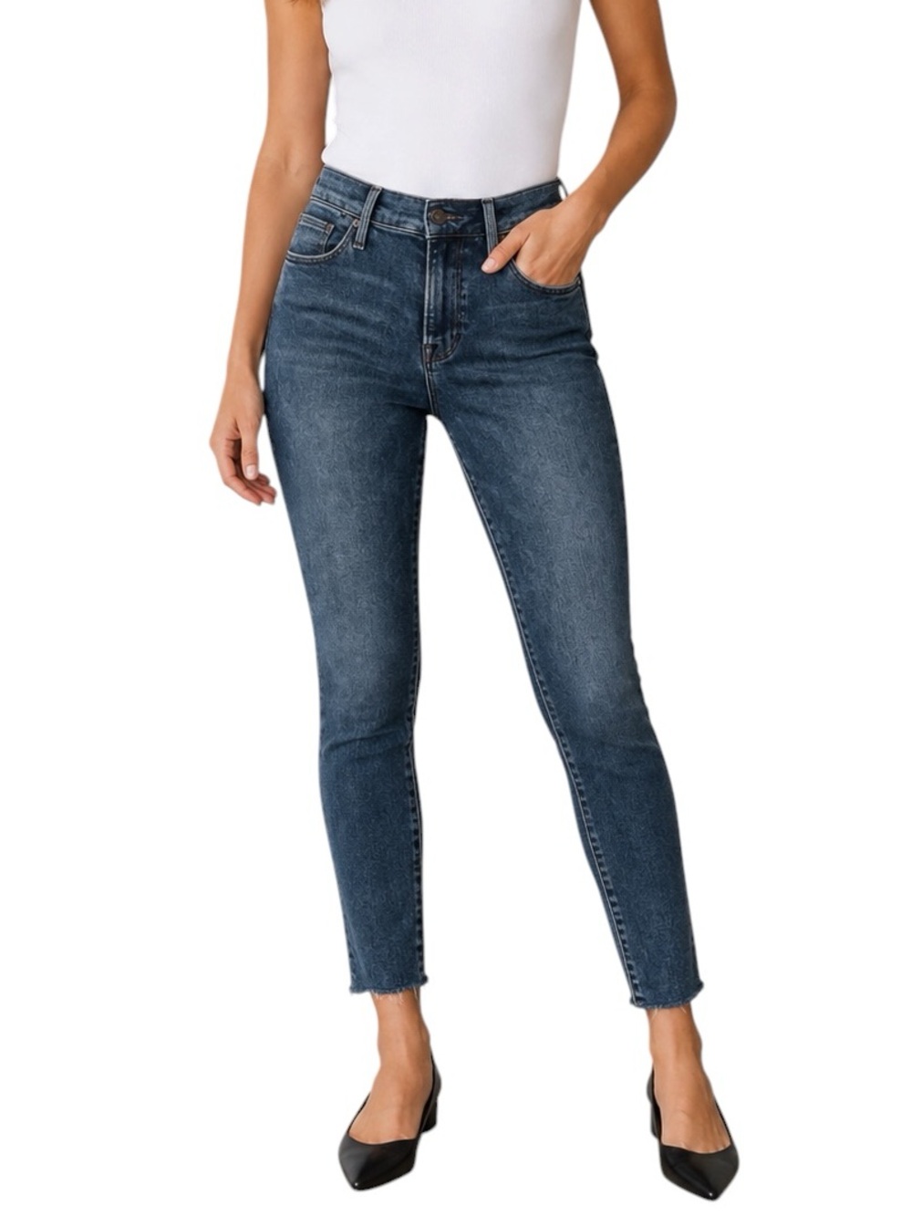 FRAME Le High Skinny Jeans Raw Hem Stretch Premium Denim Women’s Size 27